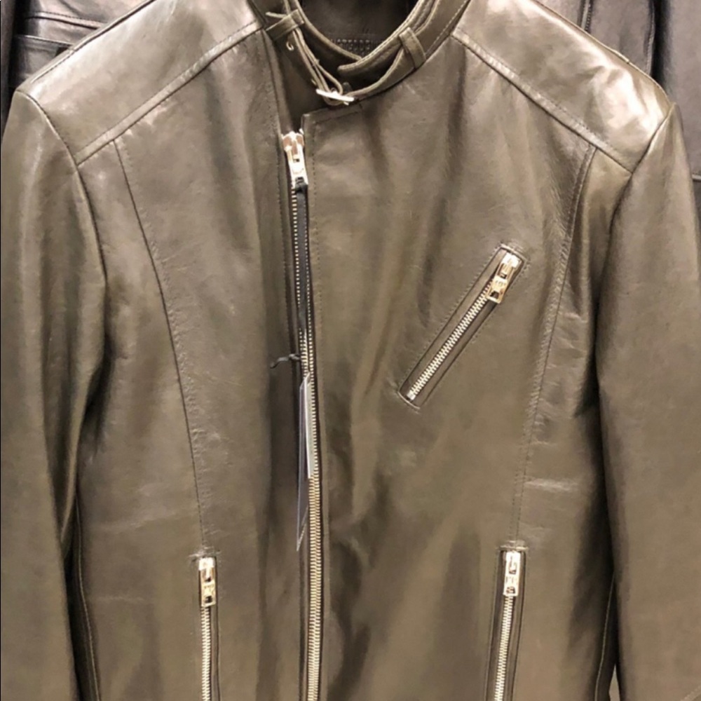 Grey Masterpelle leather jacket made in Italy
